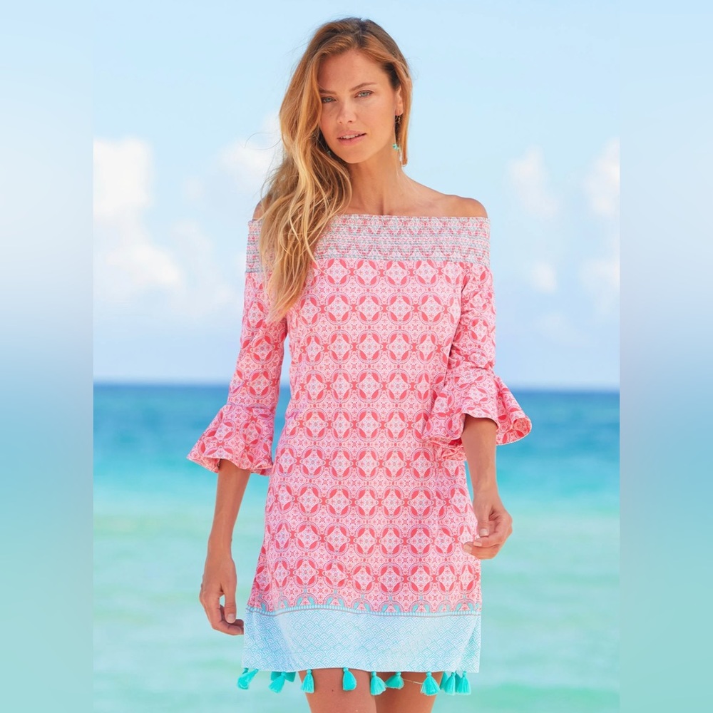 Cabana Life /Coral Tides Off The Shoulder Dress